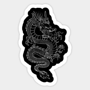 White Asian Dragon Sticker